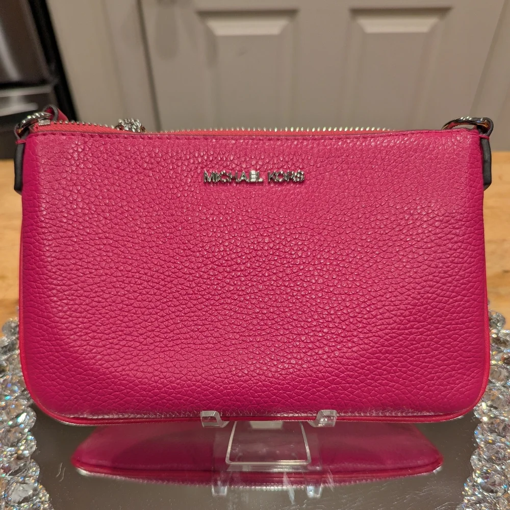 MICHAEL KORS Jet Set Small Pebbled Leather Convertible Wristlet NWT - Picture 1 of 9